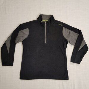 Cabela's Sweater Half Zip Fleece Womens Size XL Black Gray Mock Neck Pullover